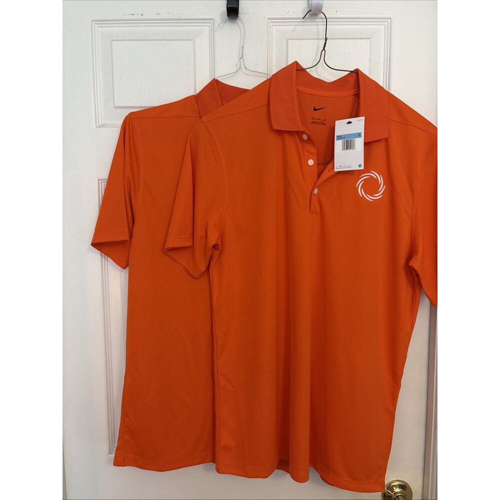 Men’s (2) Nike Golf Polo Shirt Orange NWT  Nike Golf Tour Performance,  Size Med